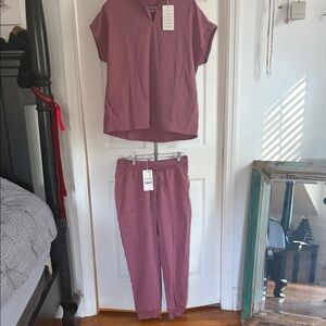 Mauve Two-Piece Lounge Set